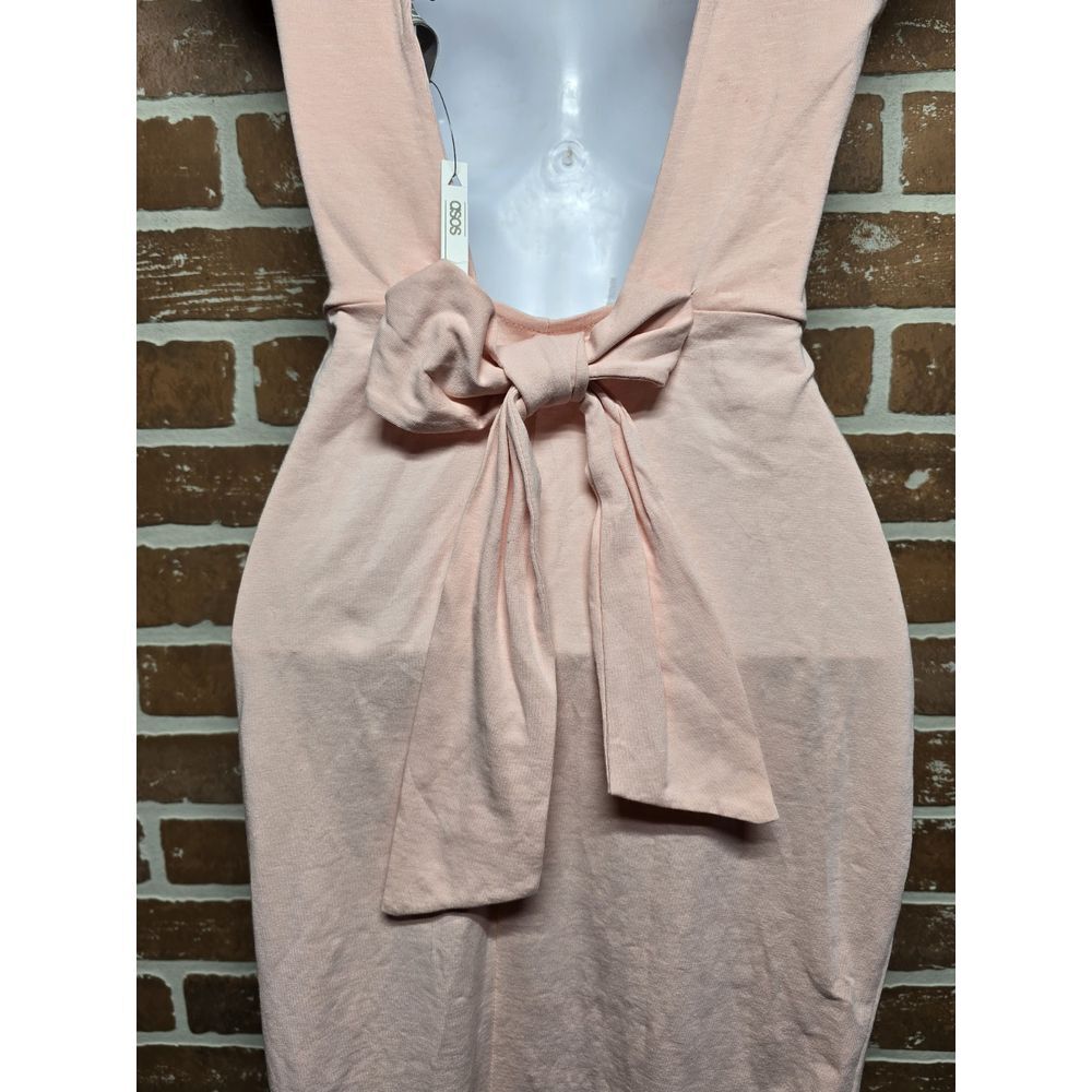 Asos Dress Womens Sz 4 Open Back Summer Square Top Sleeveless Midi Body con - Picture 4 of 14